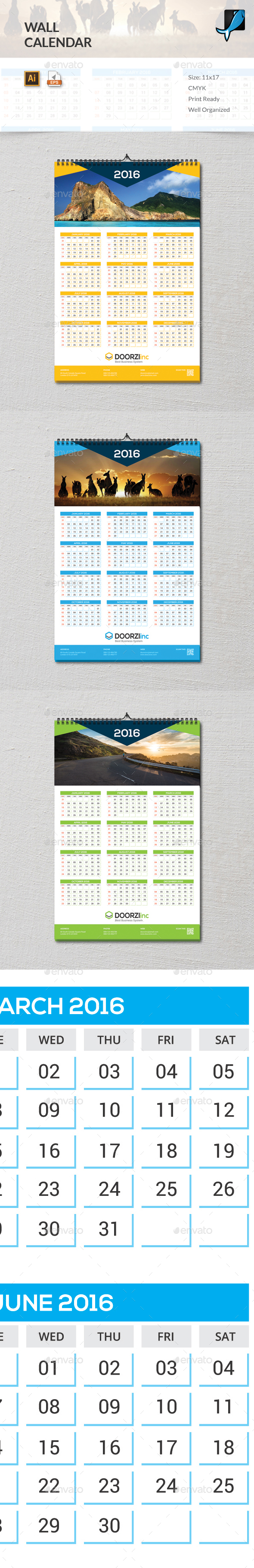 Wall Calendar 2016