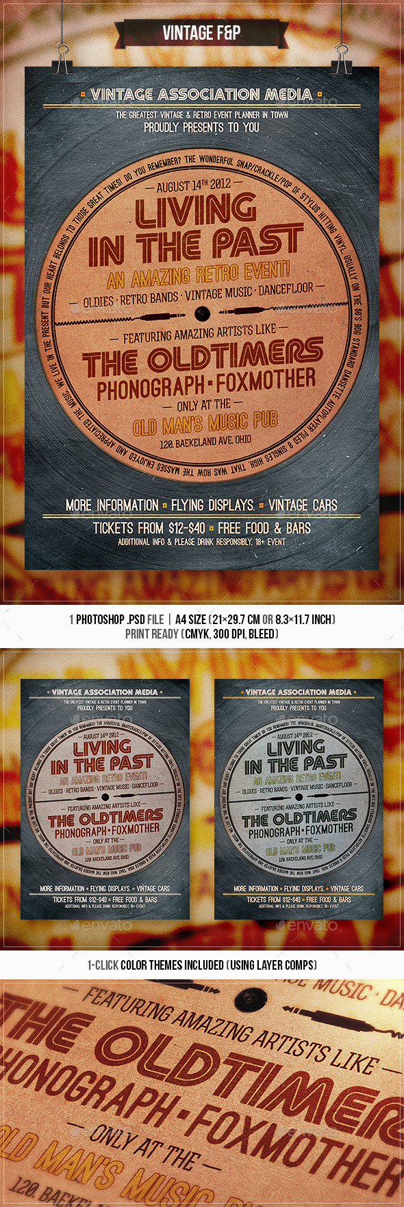 Living in the Past - Retro Flyer & Poster