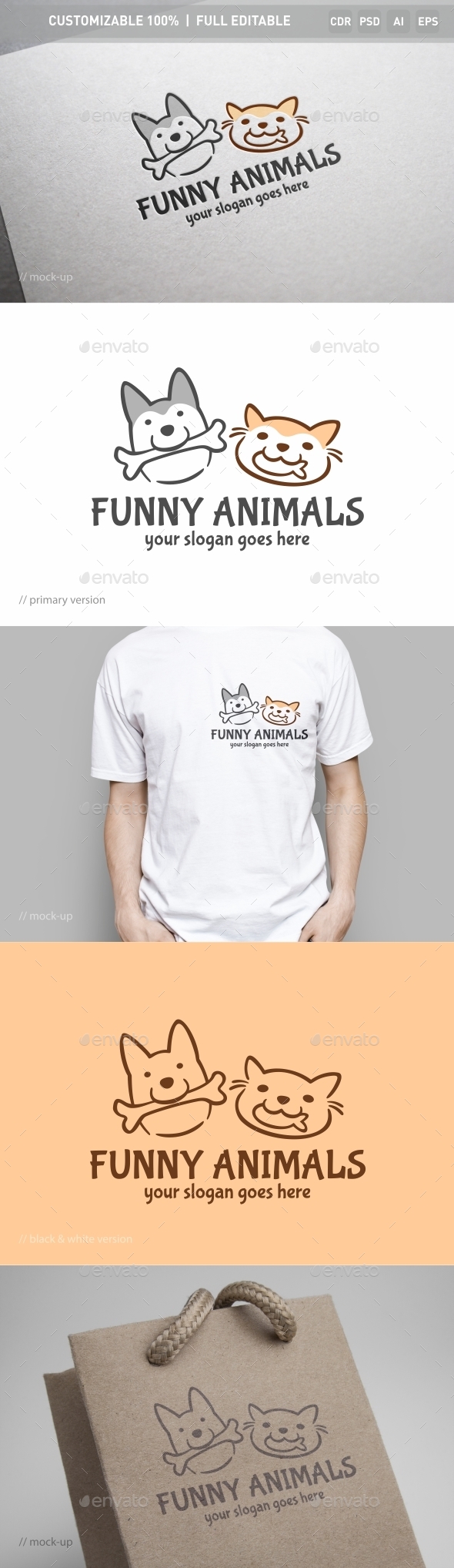 Funny Animals Logo Template