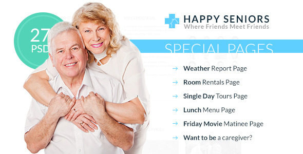 Happy Seniors - Senior Care PSD Template