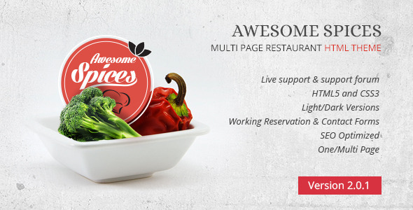 Awesome Spice - Restaurant / Cafe HTML Template