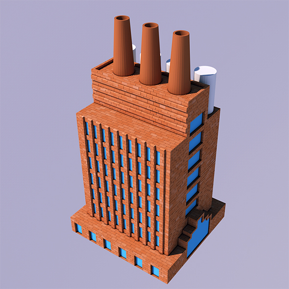 Low Poly Factory (Ready to Render) - 3DOcean Item for Sale