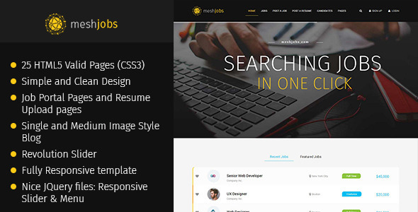 MeshJobs - Multipurpose Job Portal HTML Template