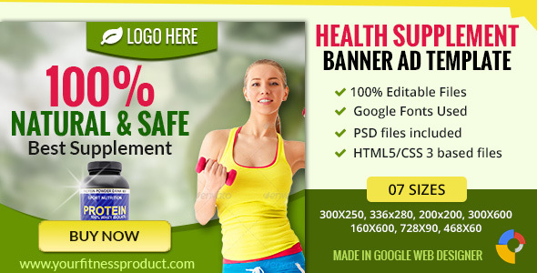 GWD | Health Supplement Banner - 7 Sizes