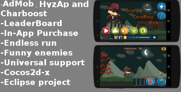 Scary Cowboy Run-AdMob-Chartboost-LeaderBoard - CodeCanyon Item for Sale