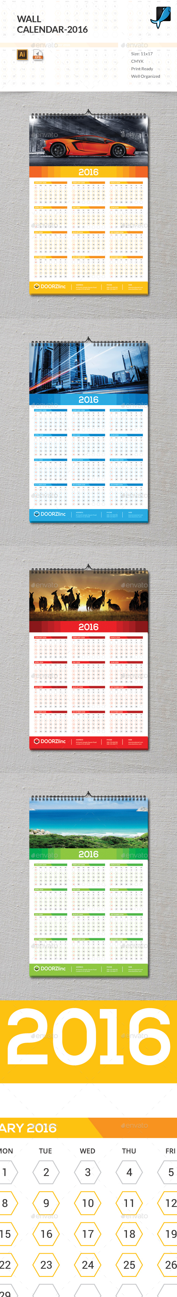 Wall Calendar 2016