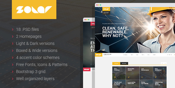 Solar - Renewable energy PSD template