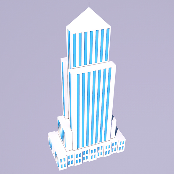 3DOcean Low Poly Skyscraper 2 Ready to Render 13952950