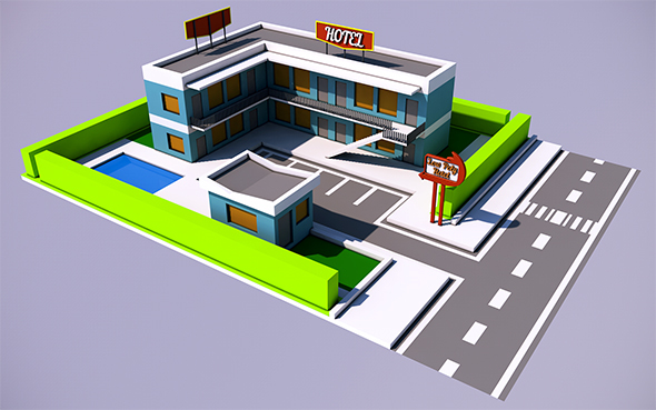 3DOcean Low Poly Hotel Ready to Render 13971160 3DOcean Low Poly Hotel Ready to Render 13971160