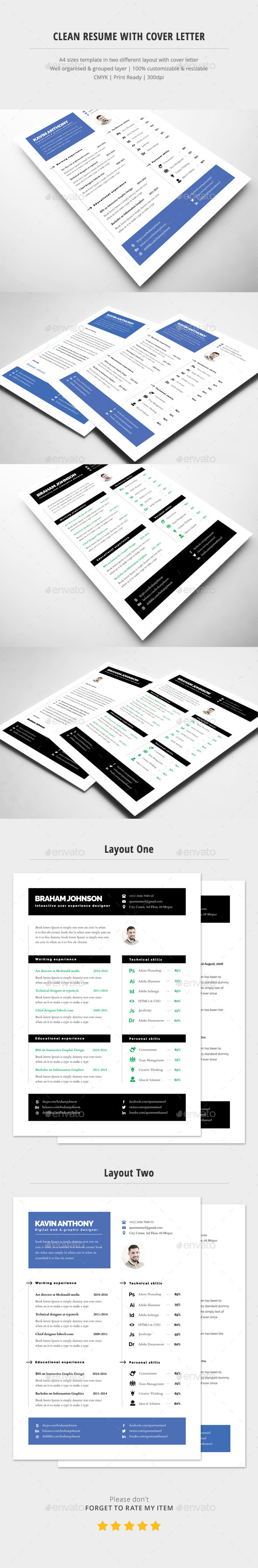 Clean Resume Template With Cover Letter