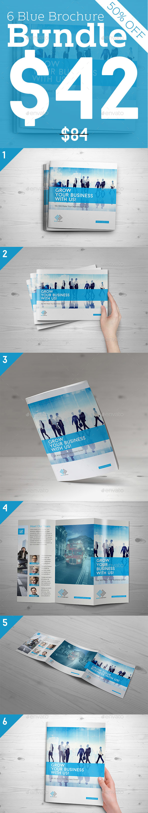 Graphicriver Blue Brochure Bundle 13986588