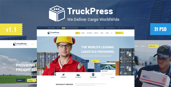 Truck Press | Logistics & Transport Business PSD Template