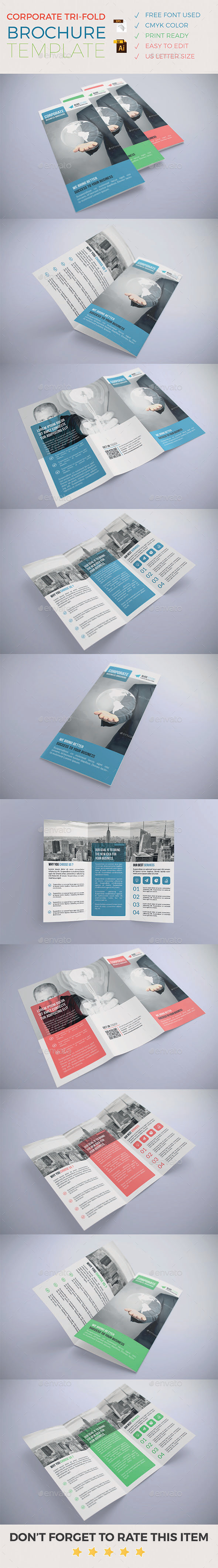 Graphicriver Corporate Tri-Fold Brochure Template 13989492