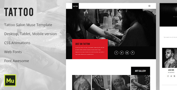 Tattoo - Tattoo Salon Muse Template