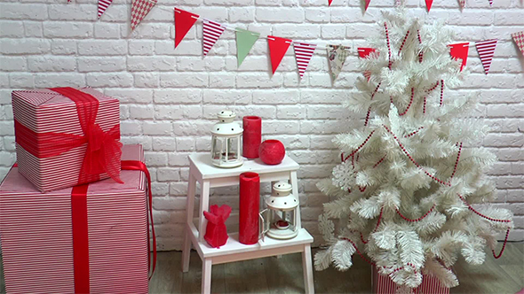 Christmas Gifts Near Artificial Christmas Tree