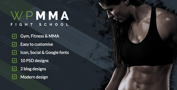 WP MMA - Gym & Fitness PSD