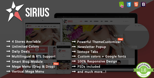 Sirius - Responsive Prestashop Theme