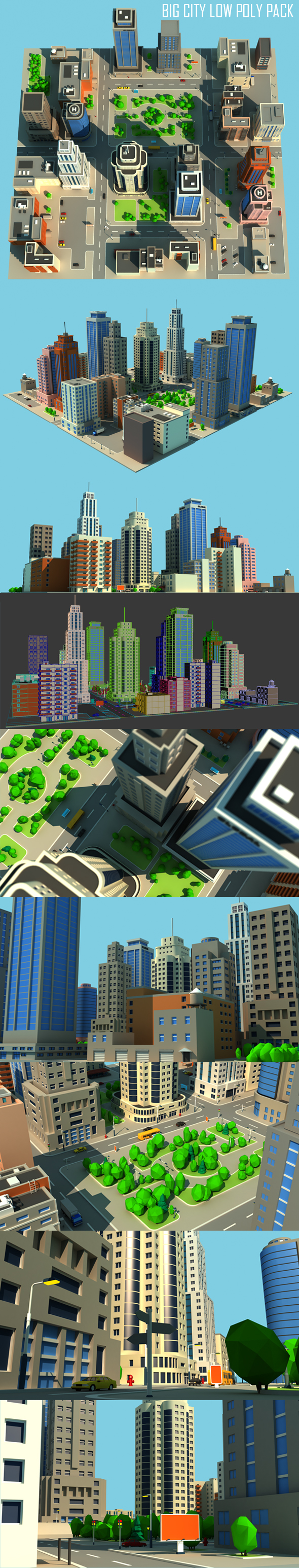 3DOcean Big City Low Poly Pack 14027354 3DOcean Big City Low Poly Pack 14027354