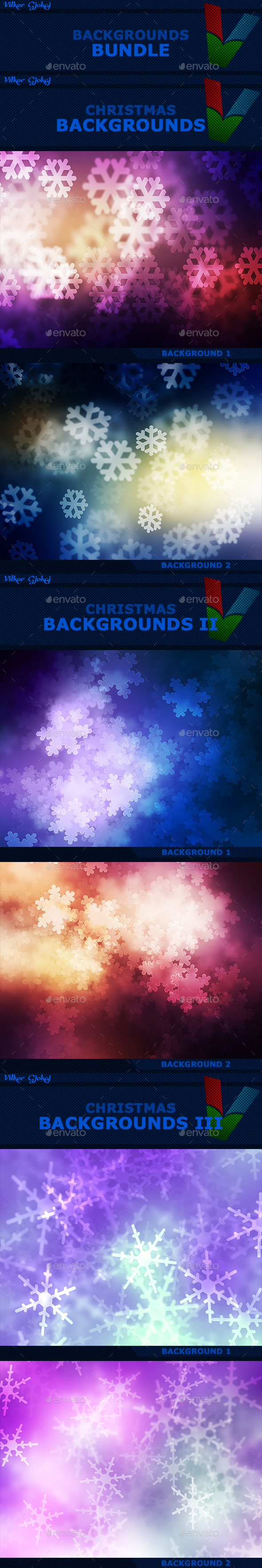 15 Christmas Backgrounds Bundle