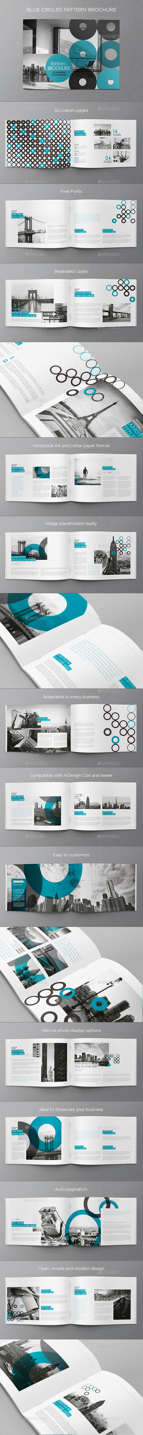 Graphicriver Blue Circles Pattern Brochure 14060572