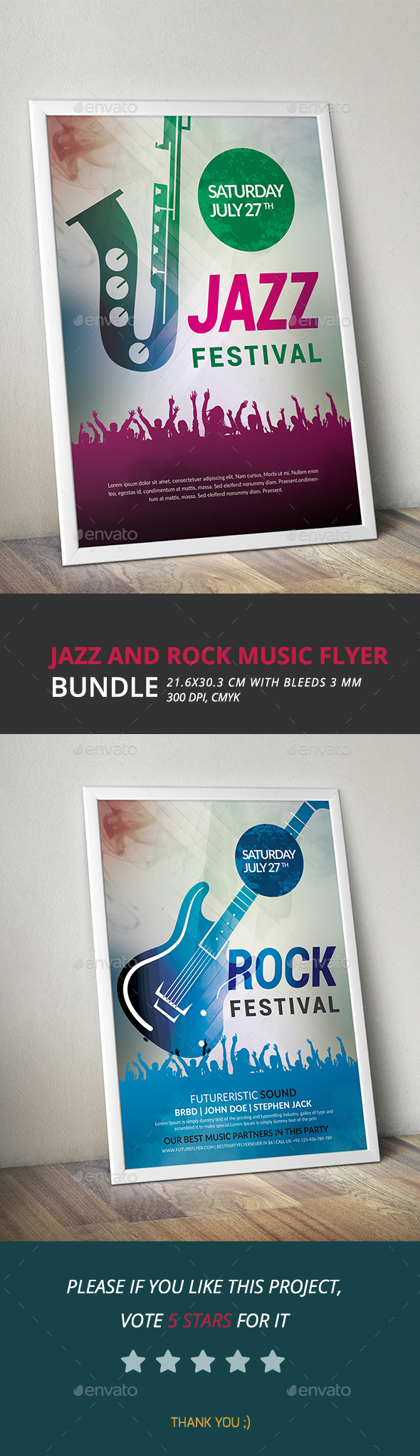 Graphicriver Jazz and Rock Music Flyer Bundle 14064456