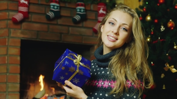 Girl With a Christmas Present