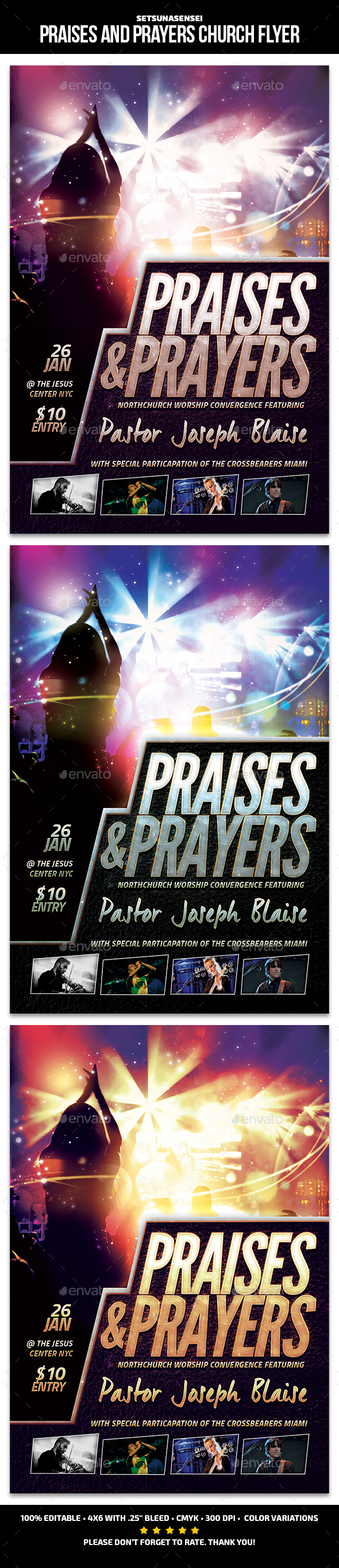 Graphicriver Praises and Prayers Church Flyer 14067727