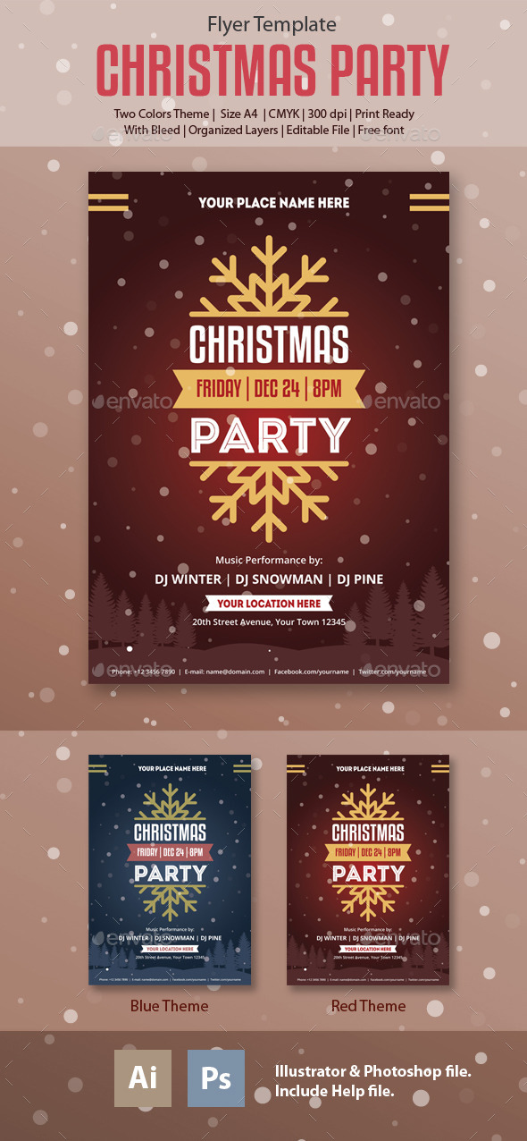 Christmas-Party Flyer Template