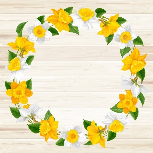 Graphicriver Wreath Of Spring Flowers 14120396