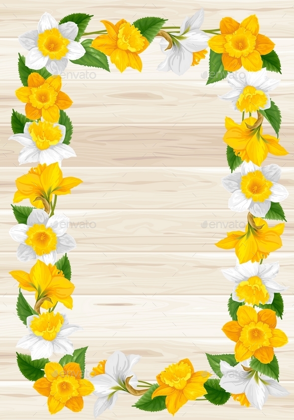 Graphicriver Wreath Of Spring Flowers 14120457