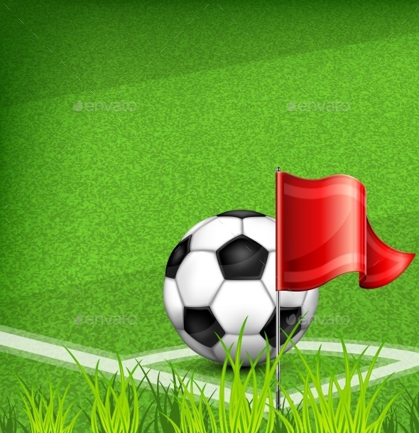 Graphicriver FootBall (Soccer) Ball on Corner of Field 14122150