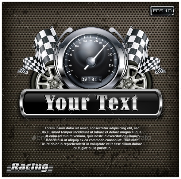 Graphicriver Racing Emblem Speedometer on Black 14122159