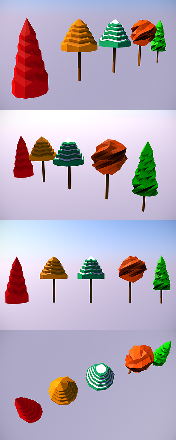 Low Poly Trees - 2 - 3DOcean Item for Sale