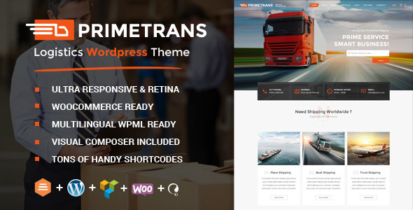 PrimeTrans | Logistics WordPress Theme