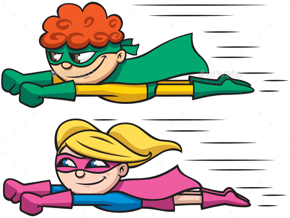 Graphicriver Super Kids Flying 14122719
