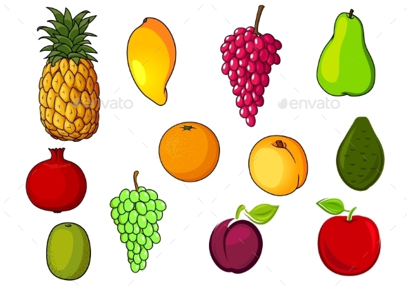 Fresh Tropical And Garden Fruits