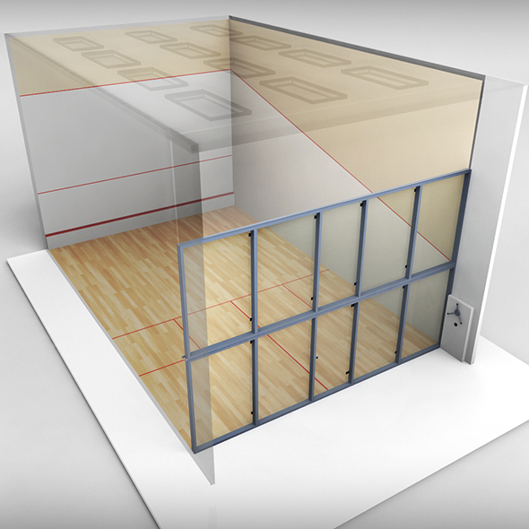 Squash Sport Tennis Court low poly - 3DOcean Item for Sale