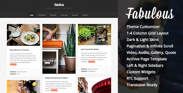 Fabulous - Responsive Masonry Blog WordPress Theme