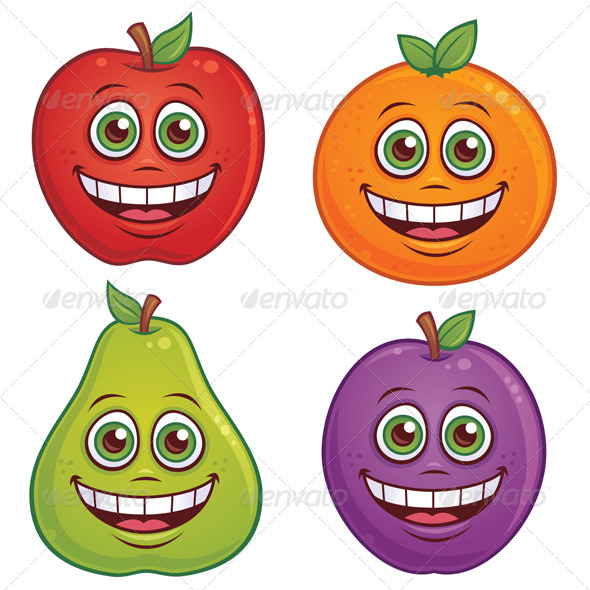 Cartoon Fruit Characters