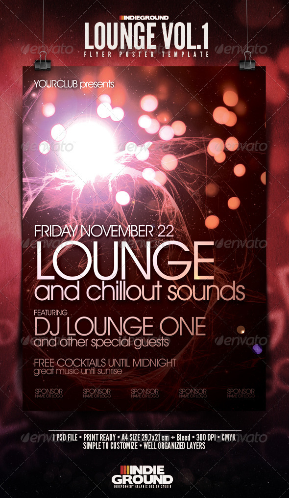 Lounge Flyer/Poster - Clubs & Parties Events