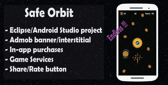 SafeOrbit +IAP +AdMob +Leaderboard +Achievements