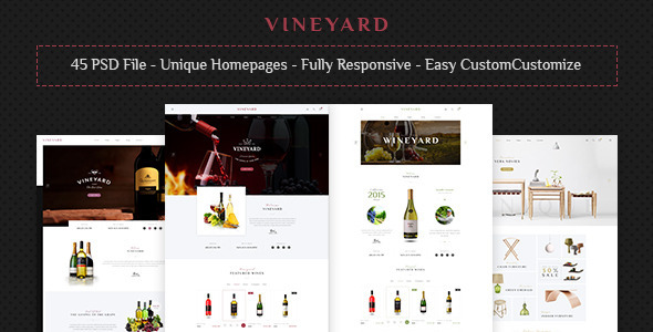 VINEYARD - E-Commerce and Blog PSD Theme