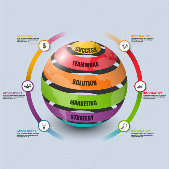 Abstract 3D Digital Business Infographic