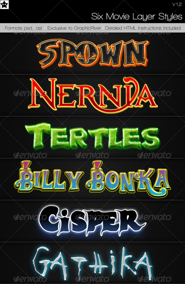 6 Amazing Movie Layer Styles - Text Effects Styles