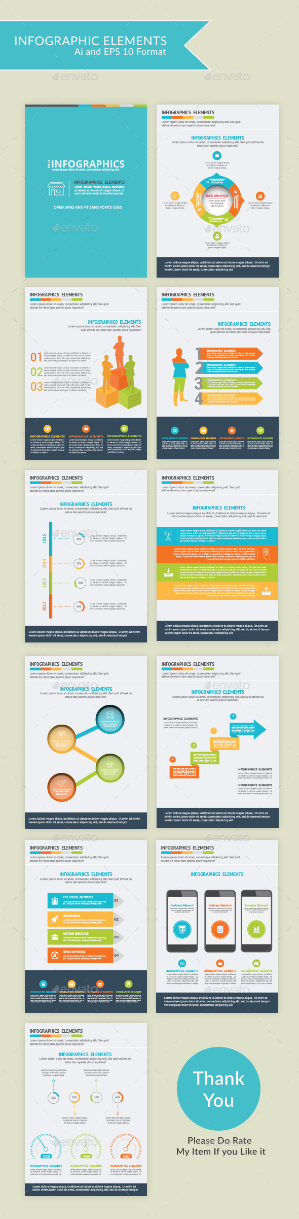 Modern Infographic Elements - 10 pages