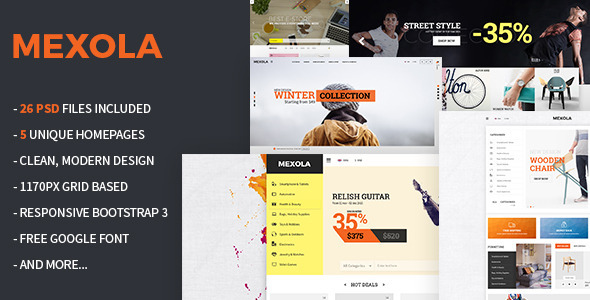 Mexola - Multipurpose eCommerce PSD Template