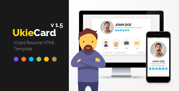 UkieCard - Personal Vcard & Resume HTML Template