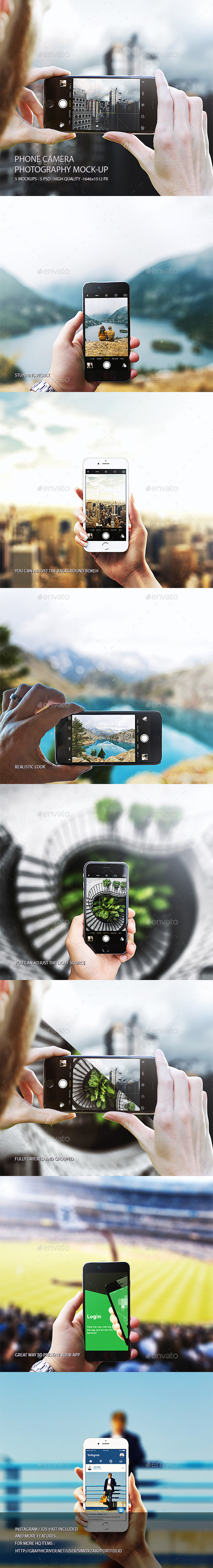 Phone camera photography mockup