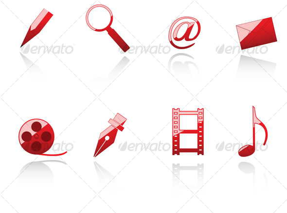 Set of internet and media symbols - Web Technology