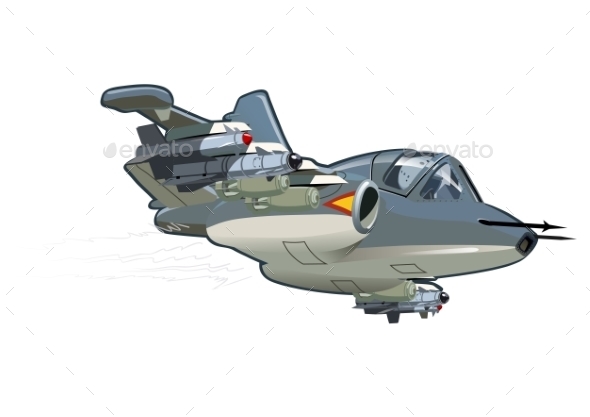 Cartoon Military Airplane